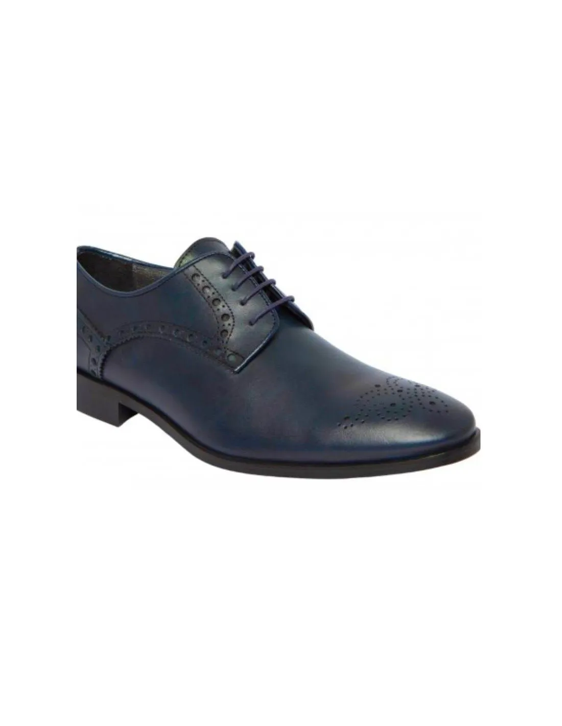 Zapatos hombre piel azul