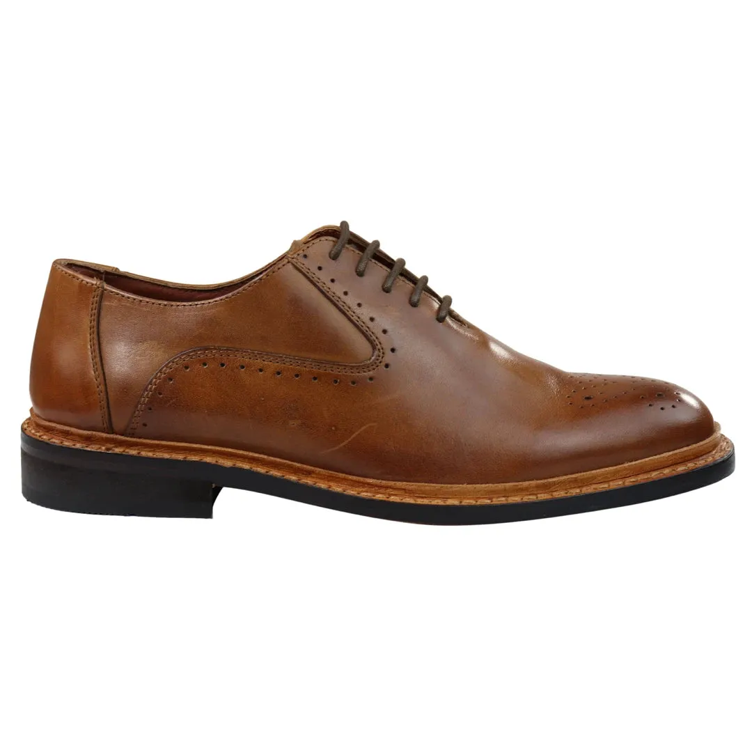 Zapatos Oxford Brogue Bronce marrón de cuero Goodyear para hombre