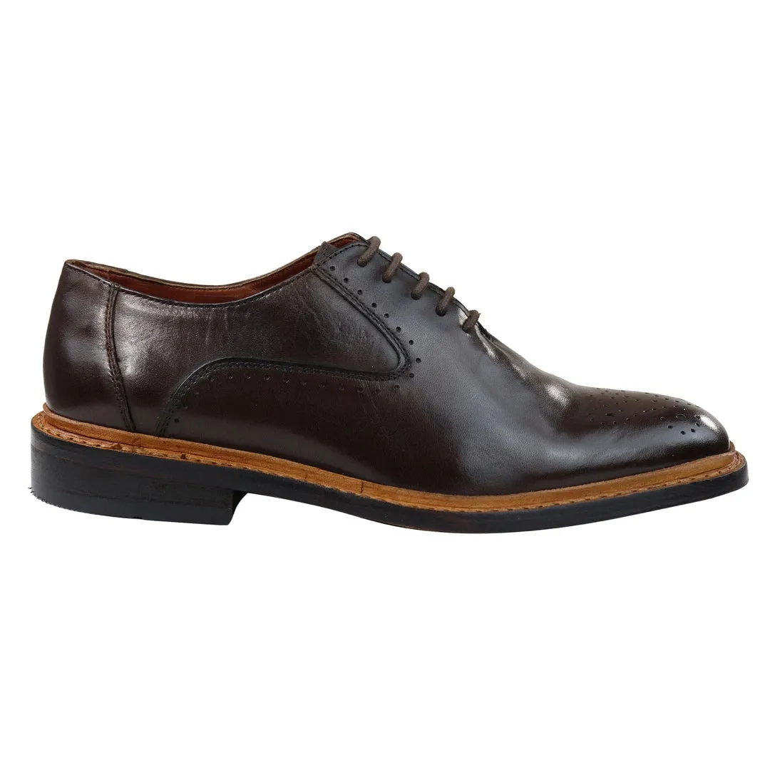 Zapatos Oxford Brogue Bronce marrón de cuero Goodyear para hombre