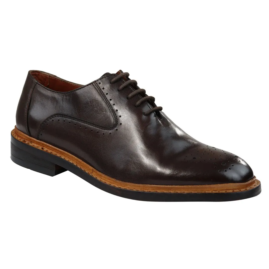 Zapatos Oxford Brogue Bronce marrón de cuero Goodyear para hombre