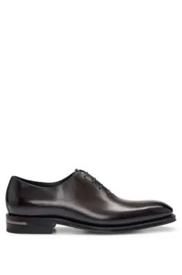 Zapatos Oxford de piel con efecto bruñido