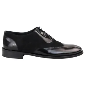 Zapatos Oxford para hombres Leather Black Leede de gamuza