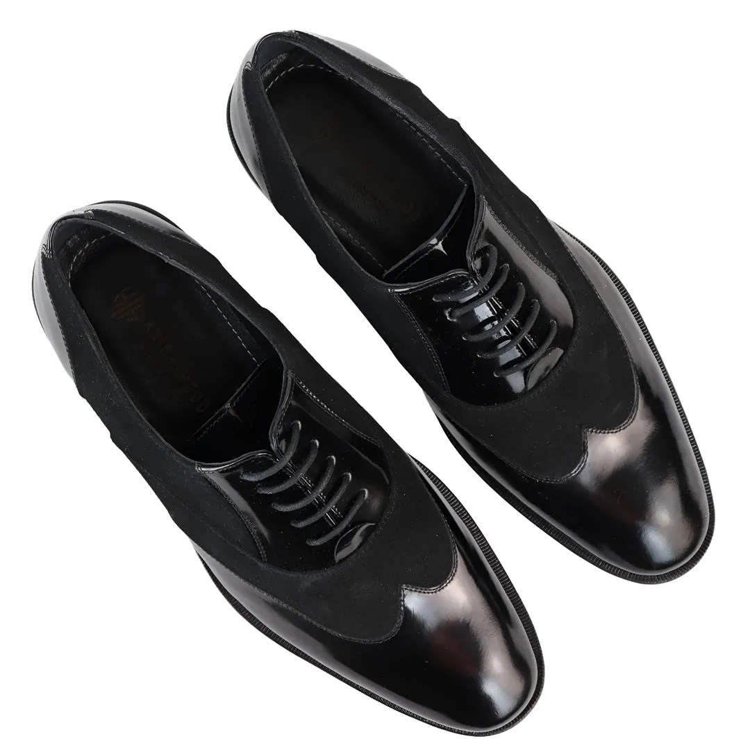 Zapatos Oxford para hombres Leather Black Leede de gamuza