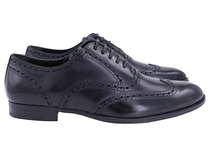 Zapatos Oxford Wingtip Dolce & Gabbana en cuero negro 