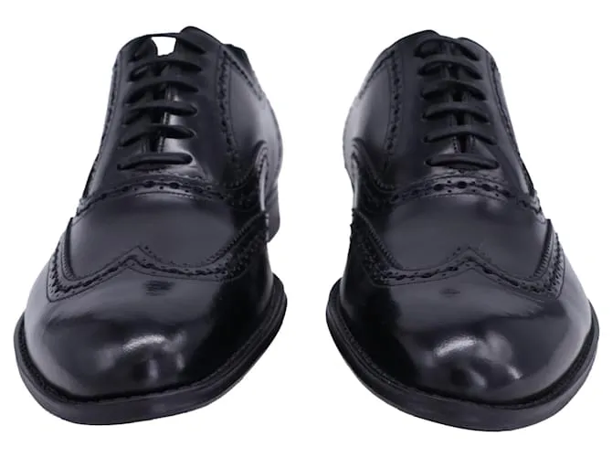 Zapatos Oxford Wingtip Dolce & Gabbana en cuero negro 