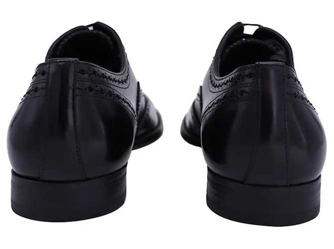 Zapatos Oxford Wingtip Dolce & Gabbana en cuero negro 