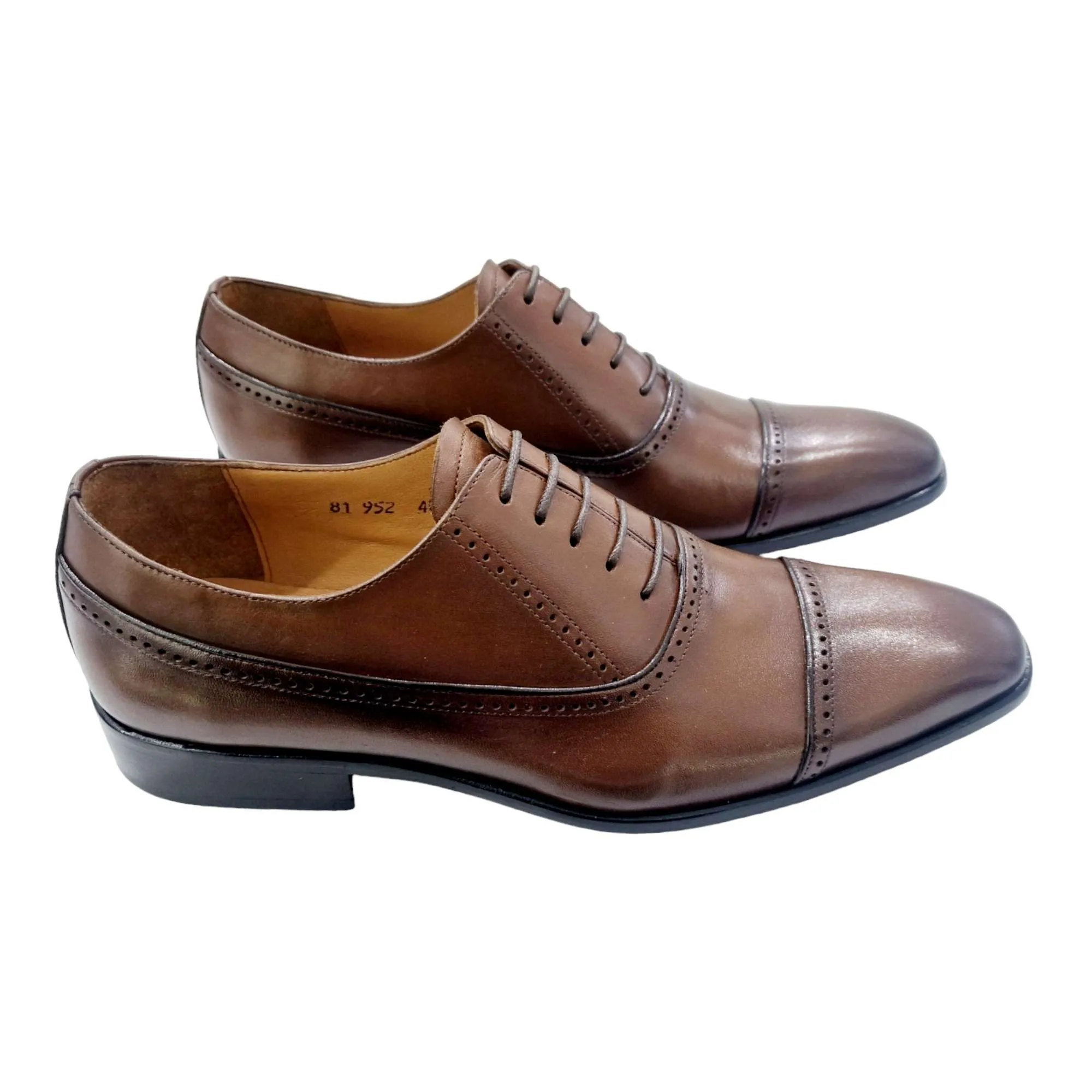 ZAPATOS VESTIR HOMBRE BLUCHER OXFORD CUERO